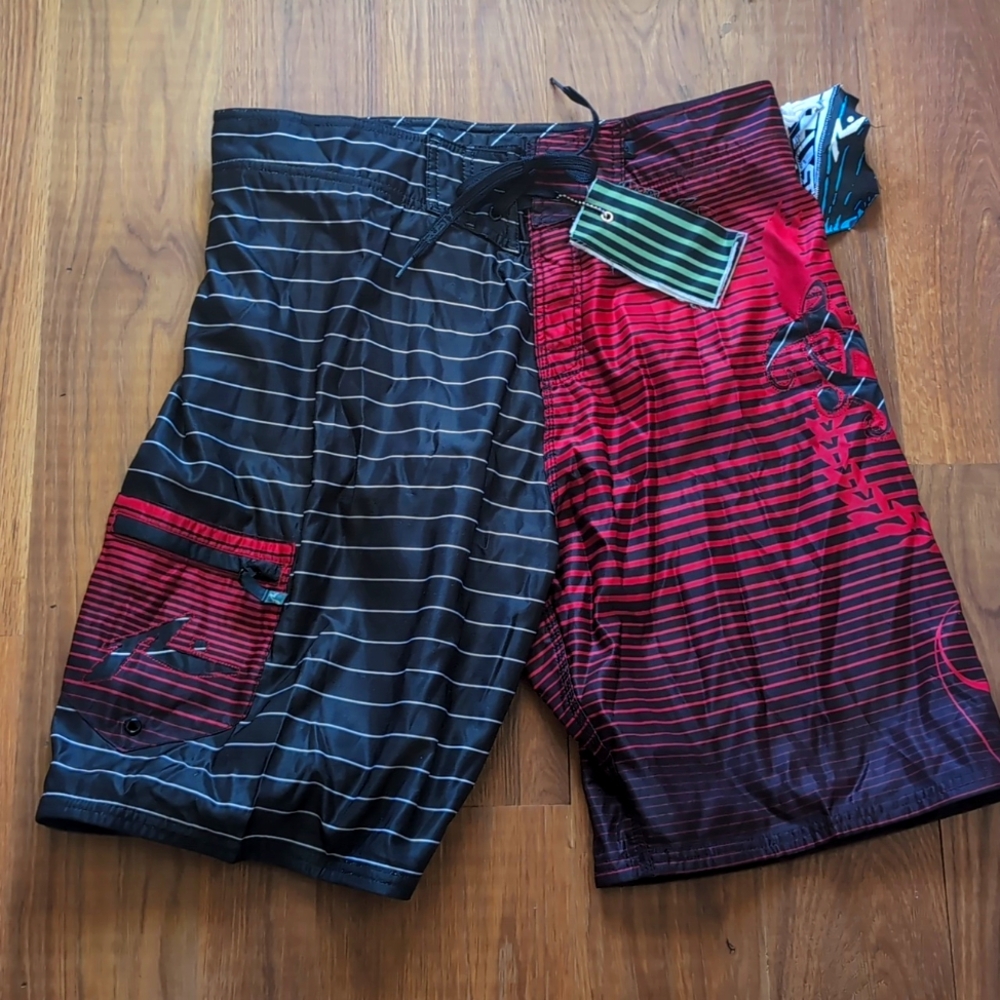 NWT Rusty Board Shorts with bottle opener/wax tool - 34